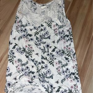 flowered print and lace lined